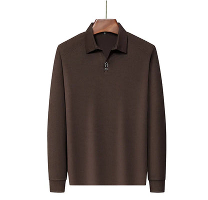 High quality brand long sleeve men's polo shirt autumn fashion customization high-end slim fit top casual business T-shirt