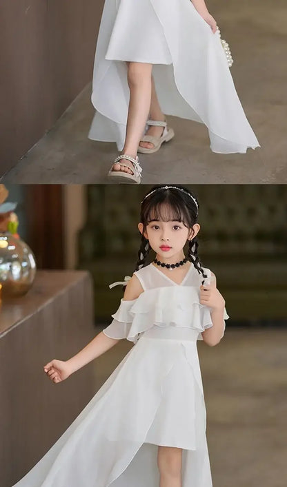 Fashion Chiffon Boho Girls Dresses Bohemian Beach Kids Clothing Vestido Girl Outfit Robe Fille Casual Maxi Children Dress Summer