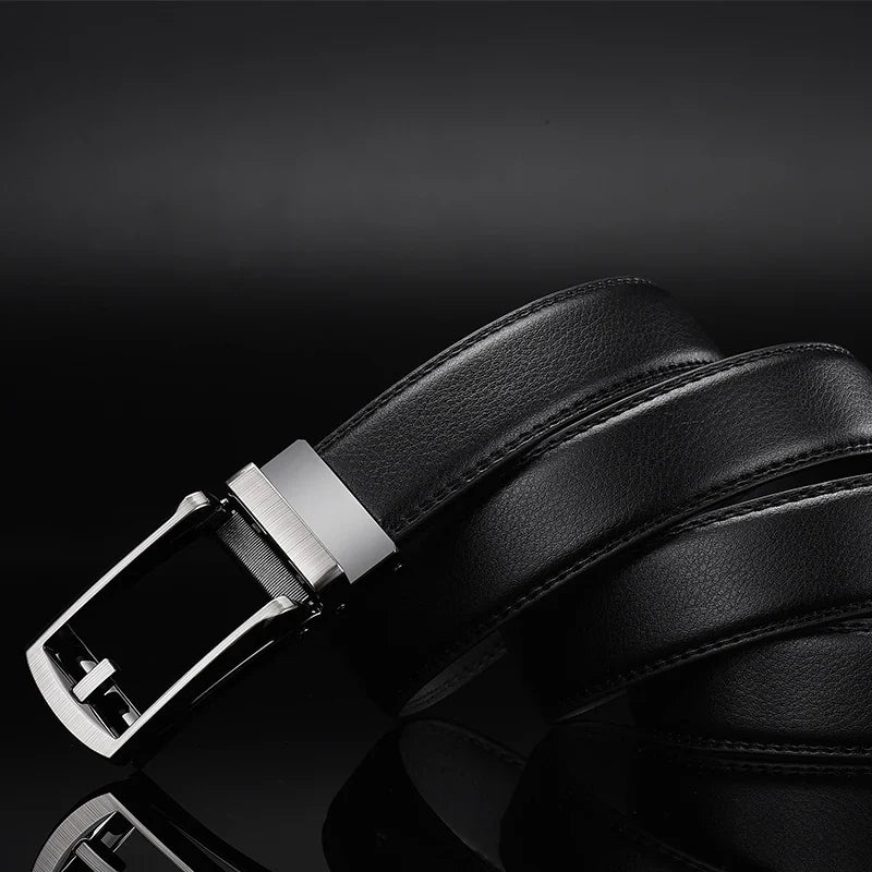Men Belt Top Quality Cow Genuine Leather Men's Belt Cowhide Strap for Male Automatic Buckle Belts for Men Alloy Buckle Belt
