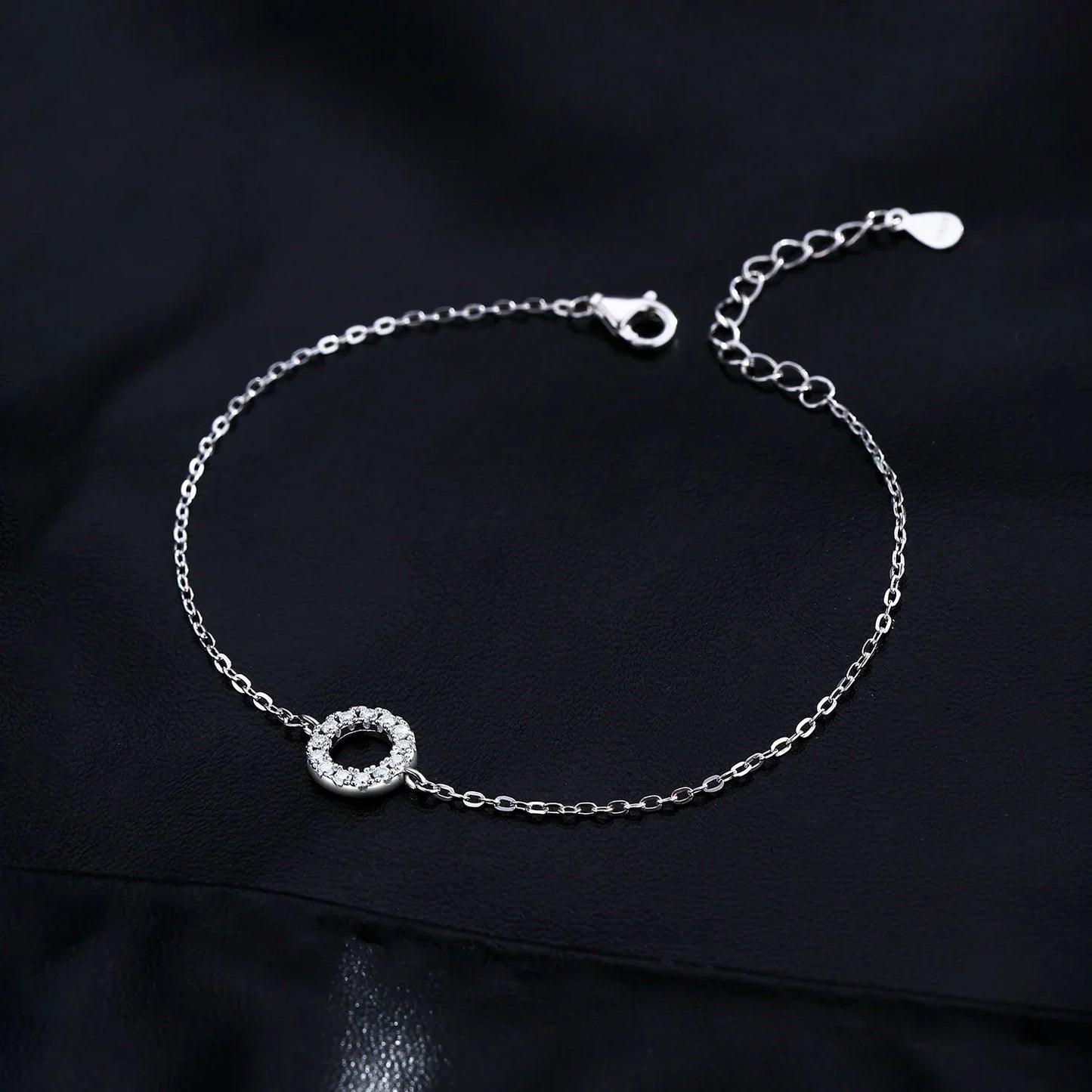 D Color Moissanite Bracelet 925 Sterling Silver Fashion Hallow Out Round Link Chain Bracelet For Women Fine Jewelry Gifts