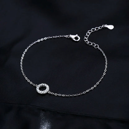 D Color Moissanite Bracelet 925 Sterling Silver Fashion Hallow Out Round Link Chain Bracelet For Women Fine Jewelry Gifts