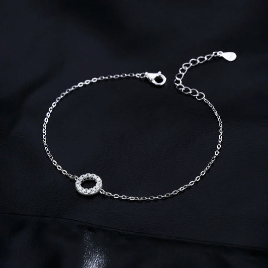 Bracelet en moissanite couleur D, argent sterling 925, bracelet à maillons ronds ajourés pour femmes, cadeaux de joaillerie fine