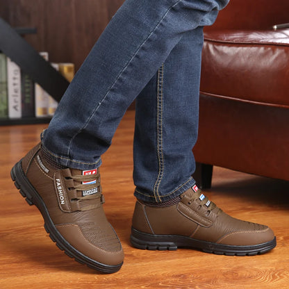 Winter Men Boots Waterproof Snow Boots Warm Fur Casual Men Shoes Antislip Ankel Boots Plush Cotton Shoes 2024