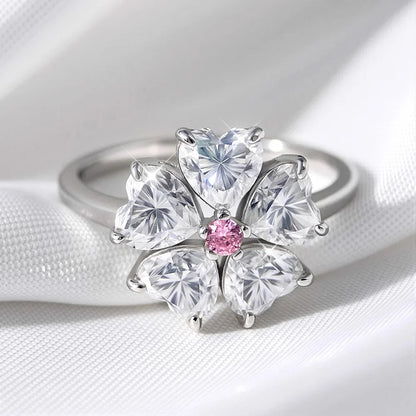 14K Plated 6 Gems Moissanite Rings for Women Luxury Wedding Lab Diamond Pure 925 Silver Band Fine Jewelry Female Ring GRA