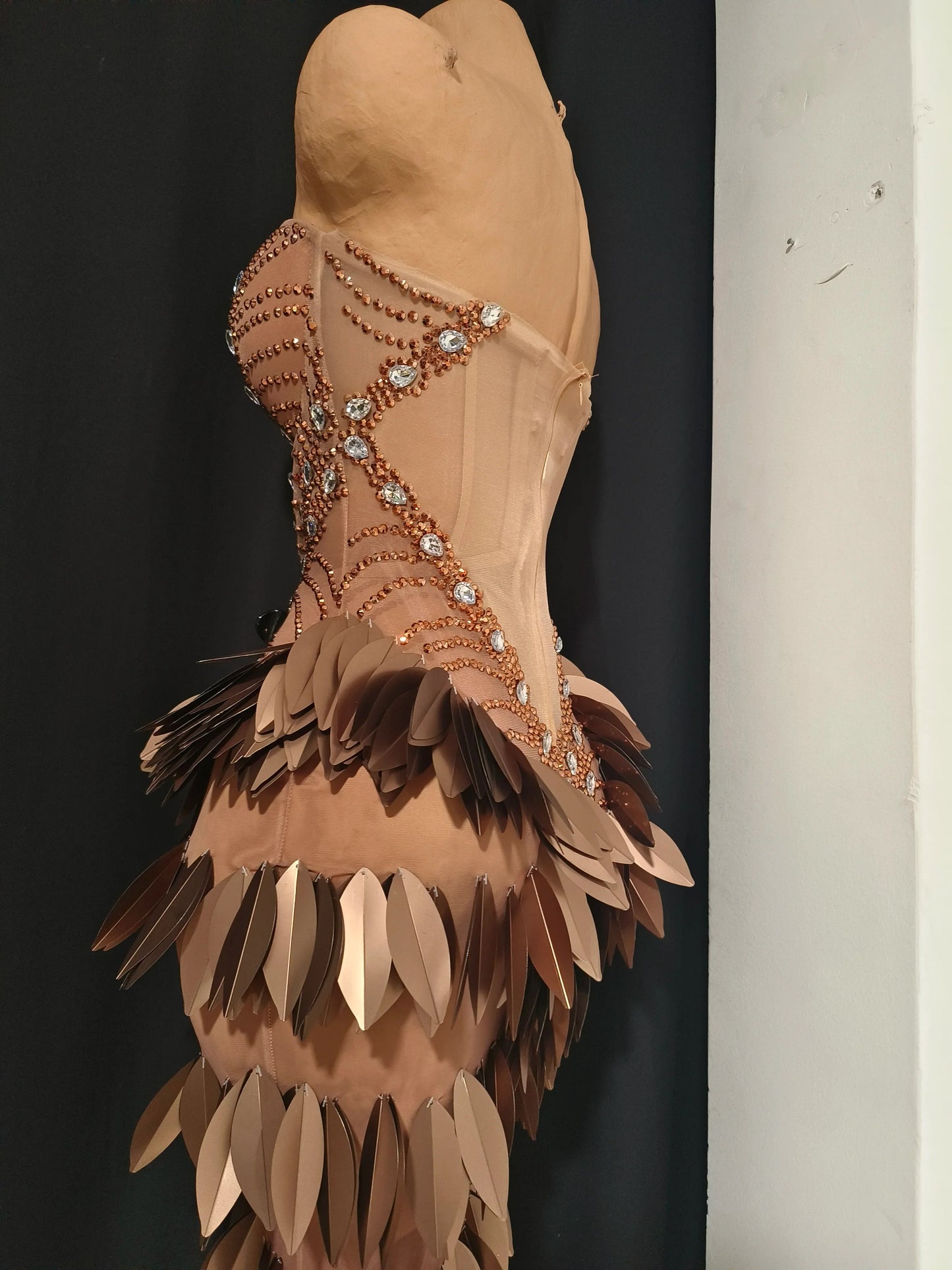 Sexy Sparkly Diamonds Leaf Strapless Mesh See Through Long Dress Birthday Evening Celebrate Party Nightclub Bar Show Stage Wear