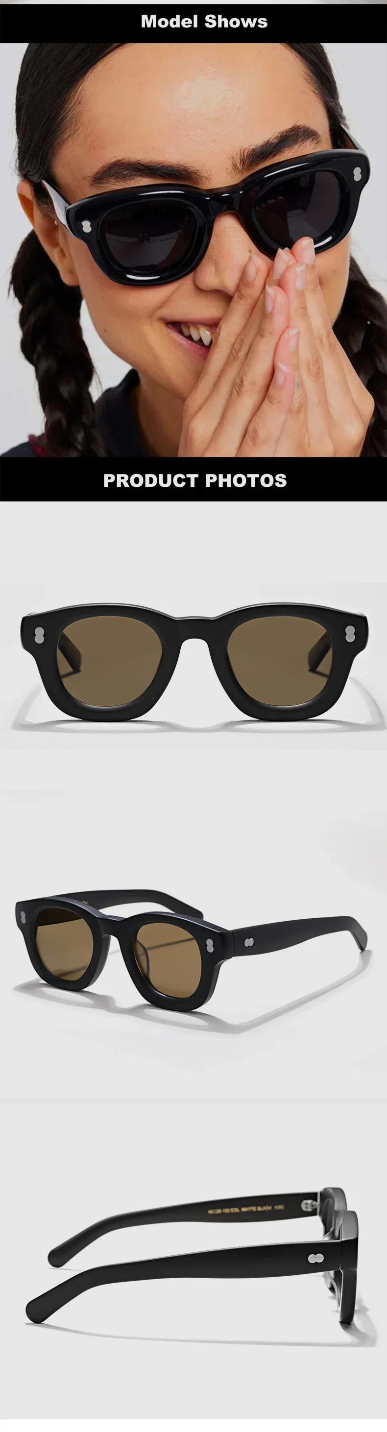 Tortoiseshell Round Frame Handmade Sunglasses Designer Men SSCOT Acetate Women's Beach Sun UV400 Sunglasses Can Be Carved