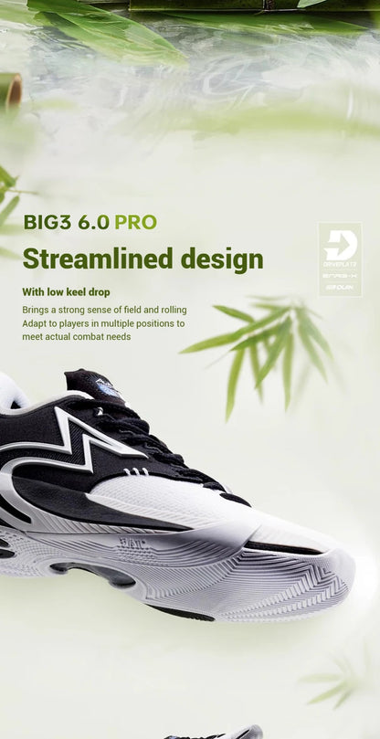 BIG3 6.0 Pro Men Basketball Shoes Carbon Plate Breathable Flexible Training Shock-Absorbing Male Sneakers 672521106