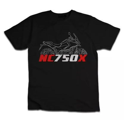 NC750X 2022-2024 - High-quality Round-neck Cotton T-shirt for Both Men and Women A Stylish and Casual Motorcycle Rider Top