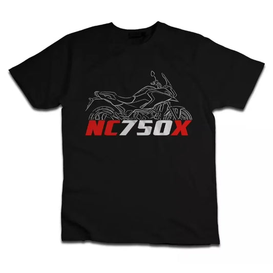 NC750X 2022-2024 - High-quality Round-neck Cotton T-shirt for Both Men and Women A Stylish and Casual Motorcycle Rider Top