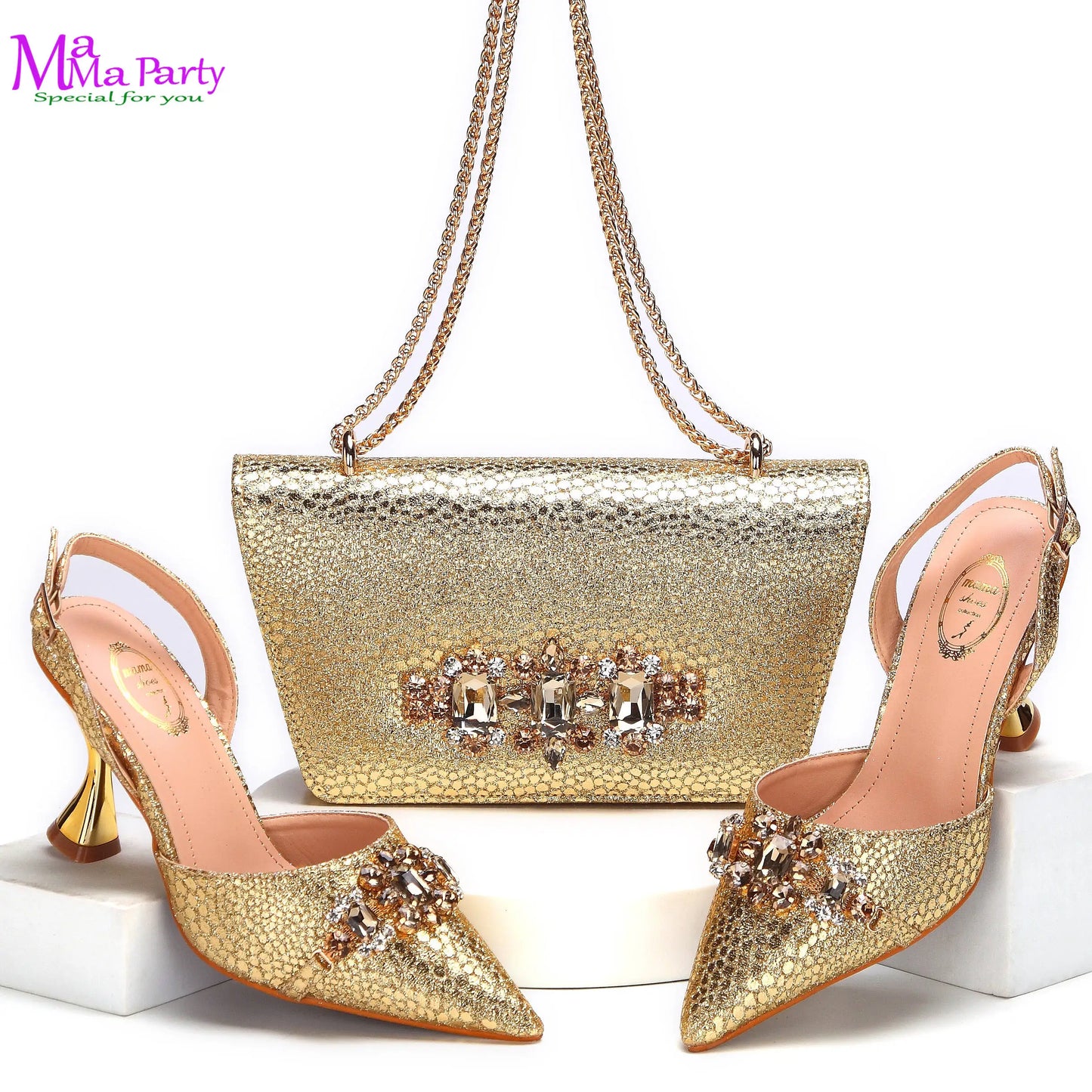 Wine Fashion Leisure Style 2025 New Coming Nigerian Women Shoes Matching Bag Set Pointed Toe High Quality  For Wedding Party