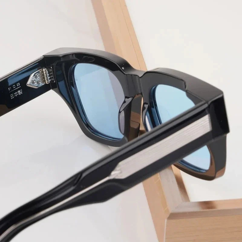 Retro Classical Sunglasses Men Square 10th Anniversary Limited Edition Acetate Handmade Japan Women UV400 with Case Gafas