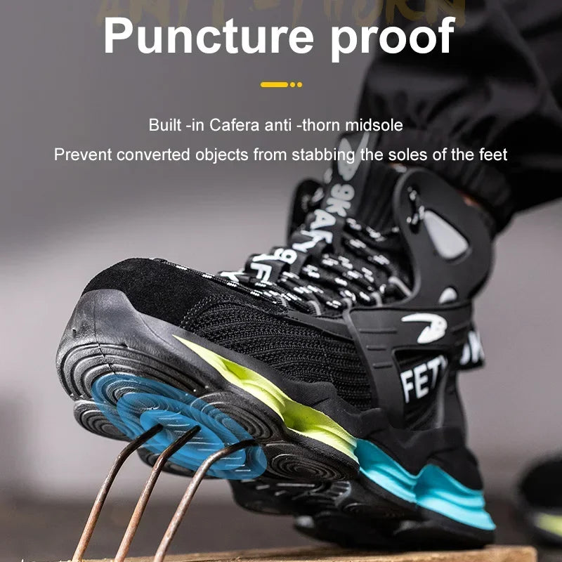 European Plus Size 50 Newest Design Men Wrok Safety Boots Anti-smash Steel Toe Cap Indestructible Construction Industry Shoes