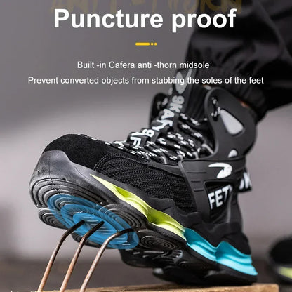 European Plus Size 50 Newest Design Men Wrok Safety Boots Anti-smash Steel Toe Cap Indestructible Construction Industry Shoes