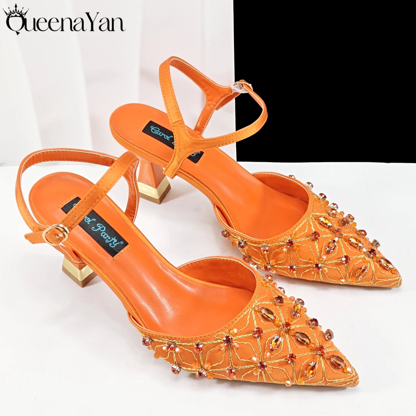 Elegant Full High Quality Diamond Design Olive Color Italian Women's Shoe and Handbag Set for Weddings and Special Occasions