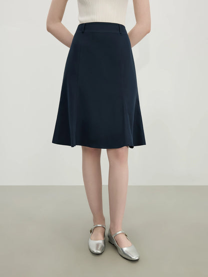 White Mermaid A-Line Skirt 2025 Summer High-Waisted Office Evening Chiffon Tailored Elegance Casual Loose Skirts 25FS12166