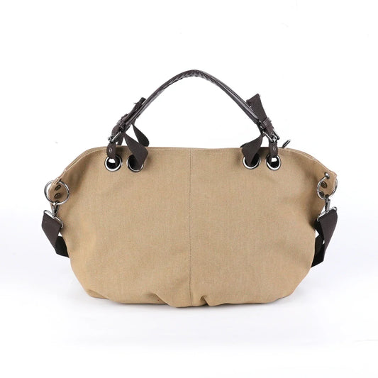 Women's Large Capacity Canvas Messenger Bag Fashion Casual Solid Crossbody Shoulder Tote Handbag Designer Female