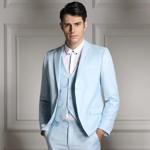 Blazers Pants Vest New Fashion Men Business Casual Suits / Male Solid Color Three Piece Sets Jacket Coat Trousers Waistcoat