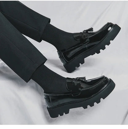 Genuine Leather Men Shoes Fashion Men Work Shoe Luxury Design Thick Bottom  Elegant Formal Loafers Outdoor Comfort Business Shoe