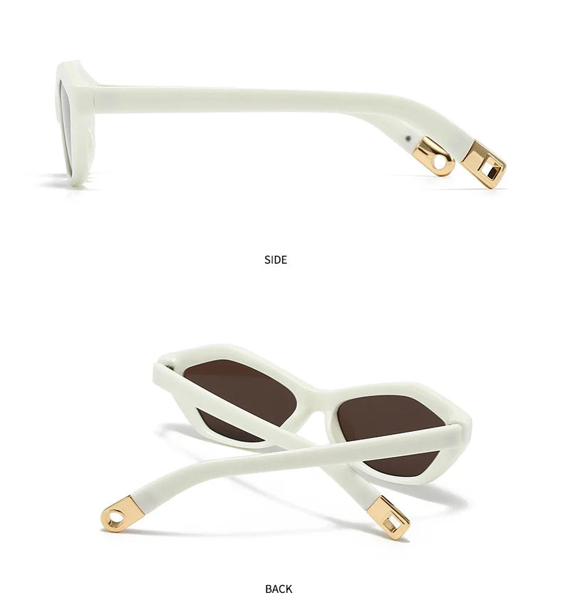 Fashion UV400 Cat Eye Sunglasses for Women Outdoor Stylish Retro Eyewear with Unique Temple Design Sun Glasses Gafas De Sol