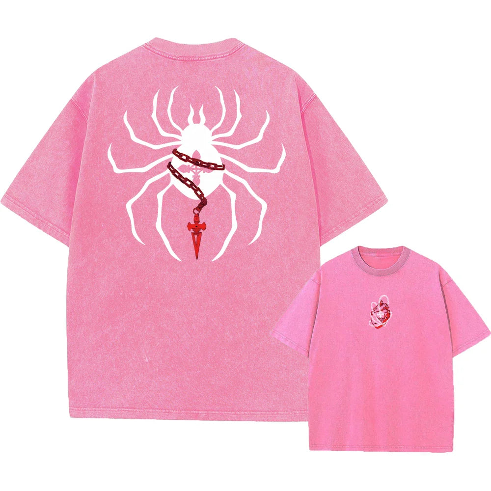 Vintage Anime Hunter X Hunter Acid T Shirt Graphic Print Tees Men Women Manga Street Washed 100% Cotton T Shirts Unisex