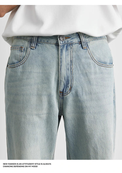 Straight Jeans Summer 2025 New Thin Retro Loose Casual Fashion Wide Pants Straight Pants Large Size Jeans 25-36