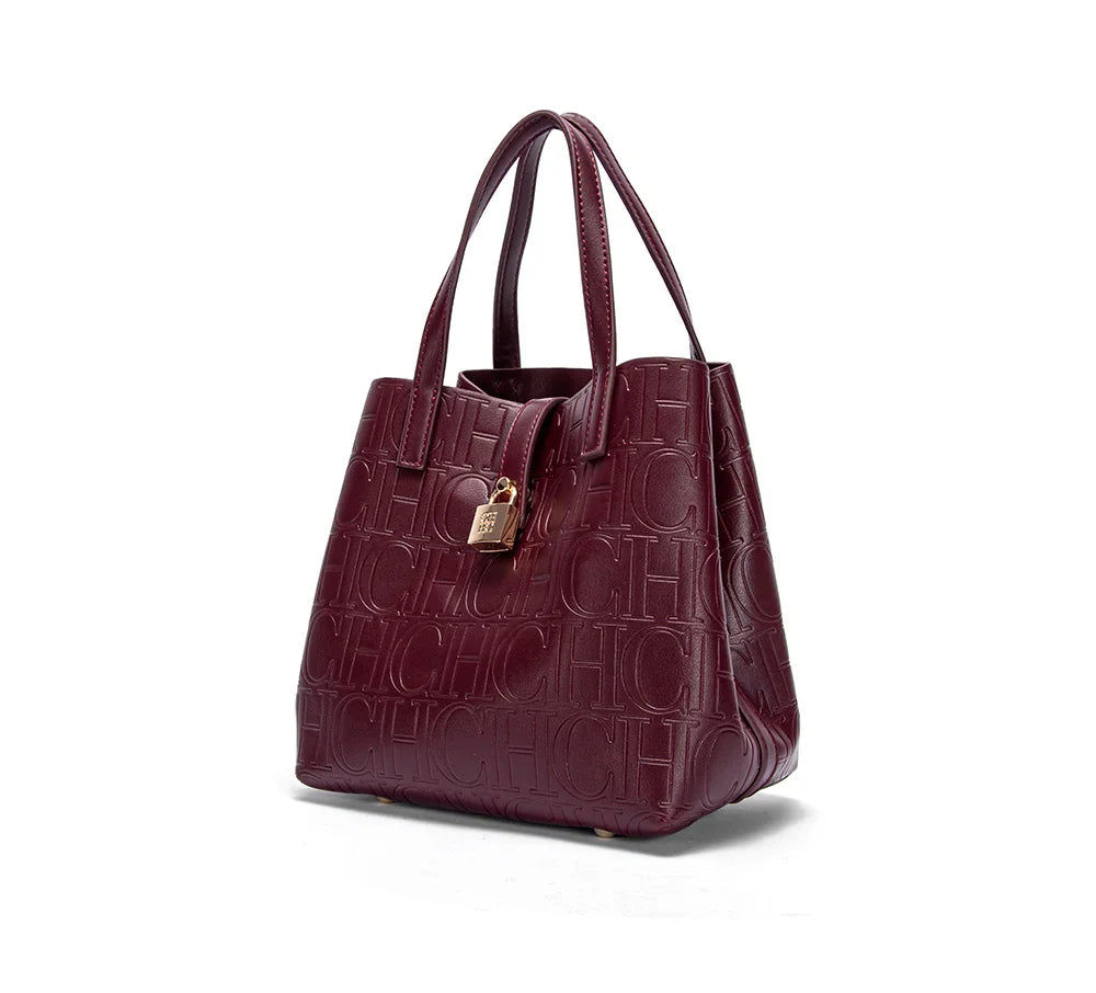 Classic Simple Solid Color Women's New 2024 Large Capacity Handbag Letter Element Women's Handbag