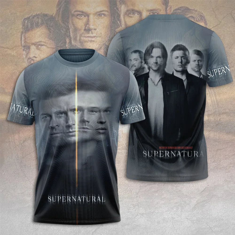 Summer Supernatural TV Series 3D Printing Tshirt Fashion Men Women Harajuku Short sleeve O-neck Tee Top Oversized Clothing