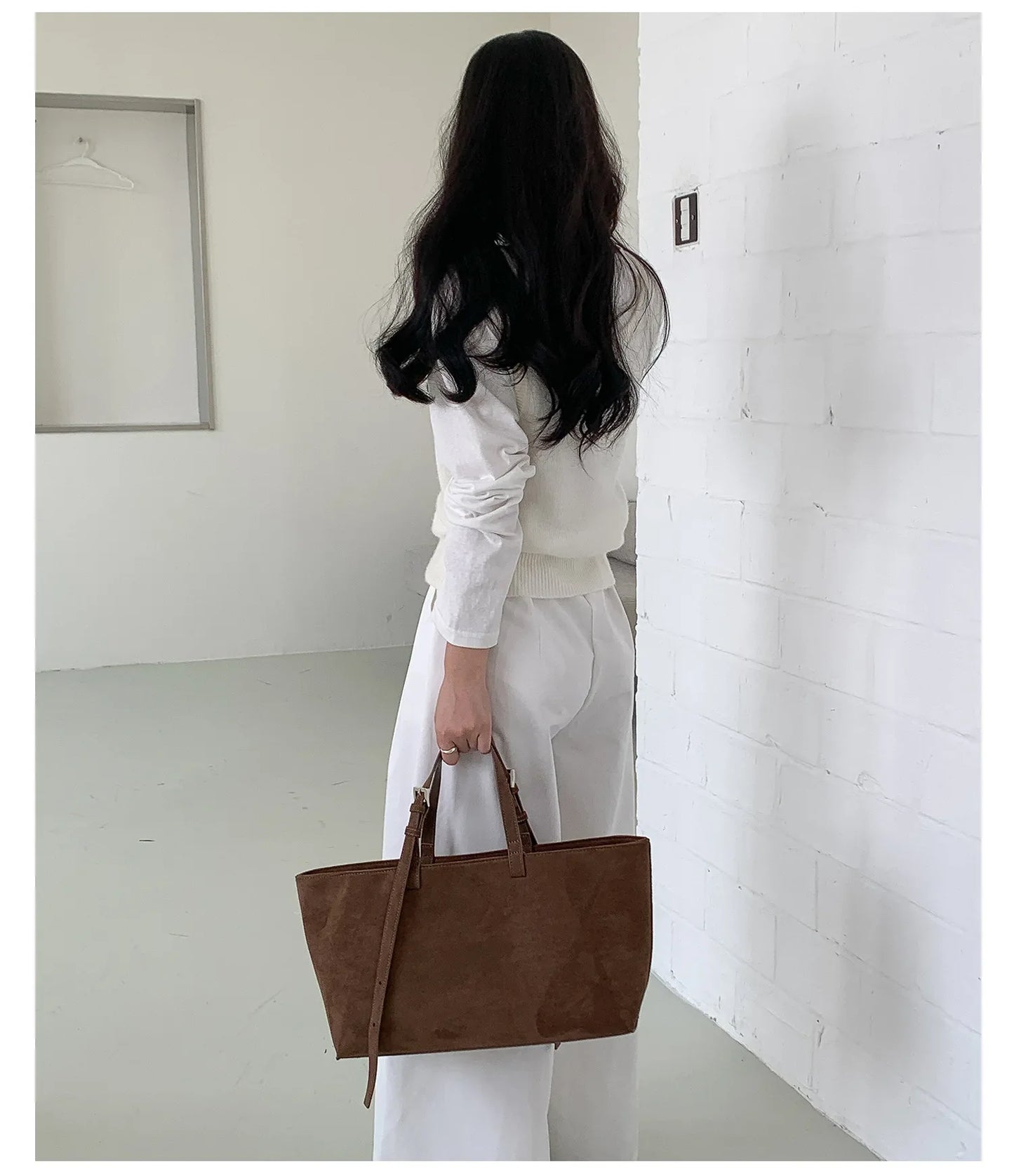 Retro Faux Suede Tote Women Bag Large Capacity Shoulder Bags for Women 2026 Matte Texture Designer Handbags and Purses Shopper