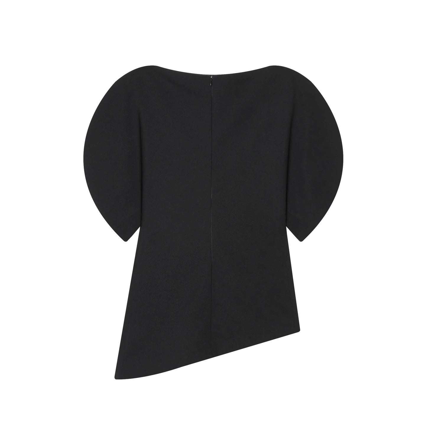 Women Casual Loose T-Shirts Asymmetrical Hem Blouse Short Puff Sleeve Shirt Elegant Woman Summer Party Vacation White Tops