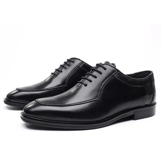Britain Gentleman Fashion New Men Round Toe Black Brown Lace Up Casual Shoes Male Formal Wedding Dress Footwear Zapatos Hombre