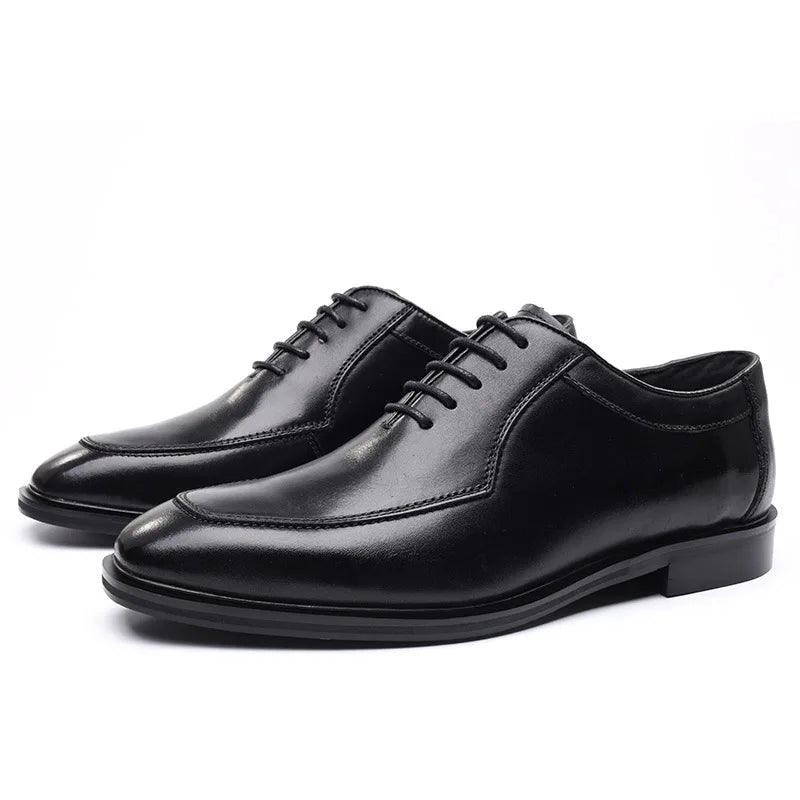 Size 38-48 Men Dress Shoes Top Layer Cowhide Leather Elegant Business Formal U-Tip Shoes Mens Dress Shoes for Men Wedding