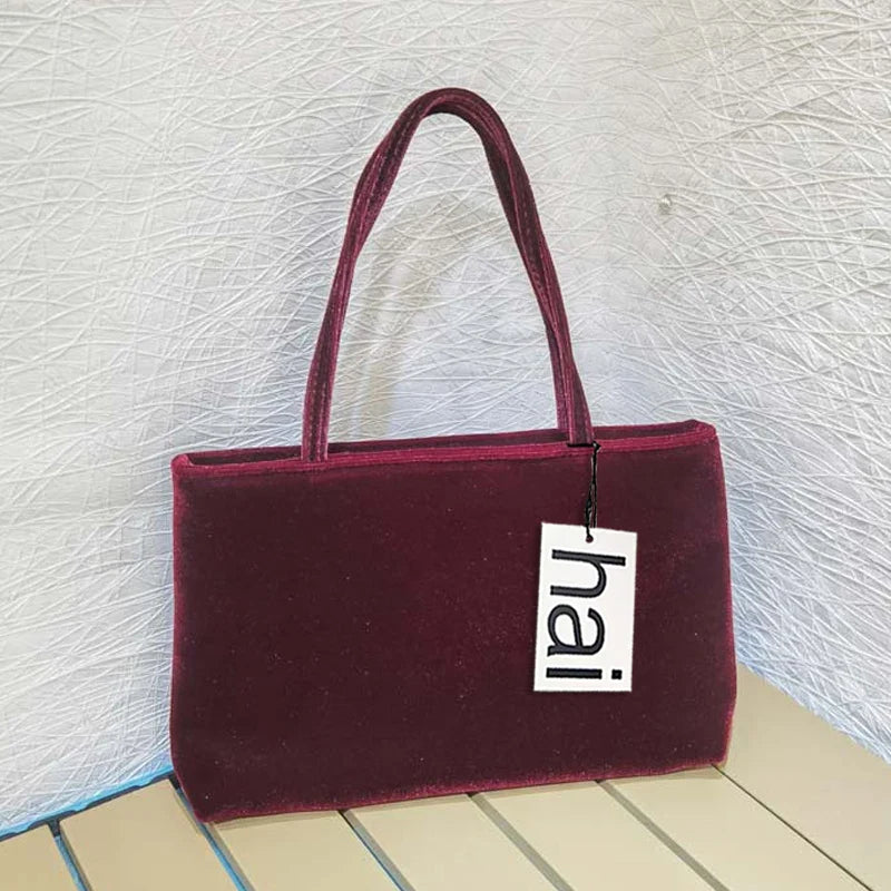Luxury Premium Designer Elegant Womens Silk Satin Small Tote Solid Color Shoulder Underarm Purse Versatile Fashion Commuting Bag