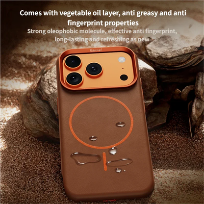 High-End Elephant Leather Texture Magnetic Phone Case for IPhone 17 Pro Max Air for Magsafe Wireless Charging Full Protect Cover