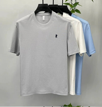 100% cotton high-end brand T-shirt short sleeve summer fashion classic pony embroidery round neck top luxury new Paul men's wear