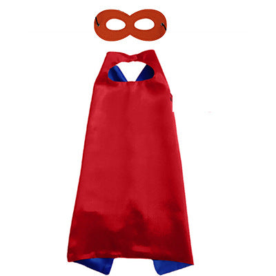 Superhero Cosplay Costume Solid Two Colored Satin Super Hero Cloak Children Cape Boys Girls Satin Halloween Carnival Party