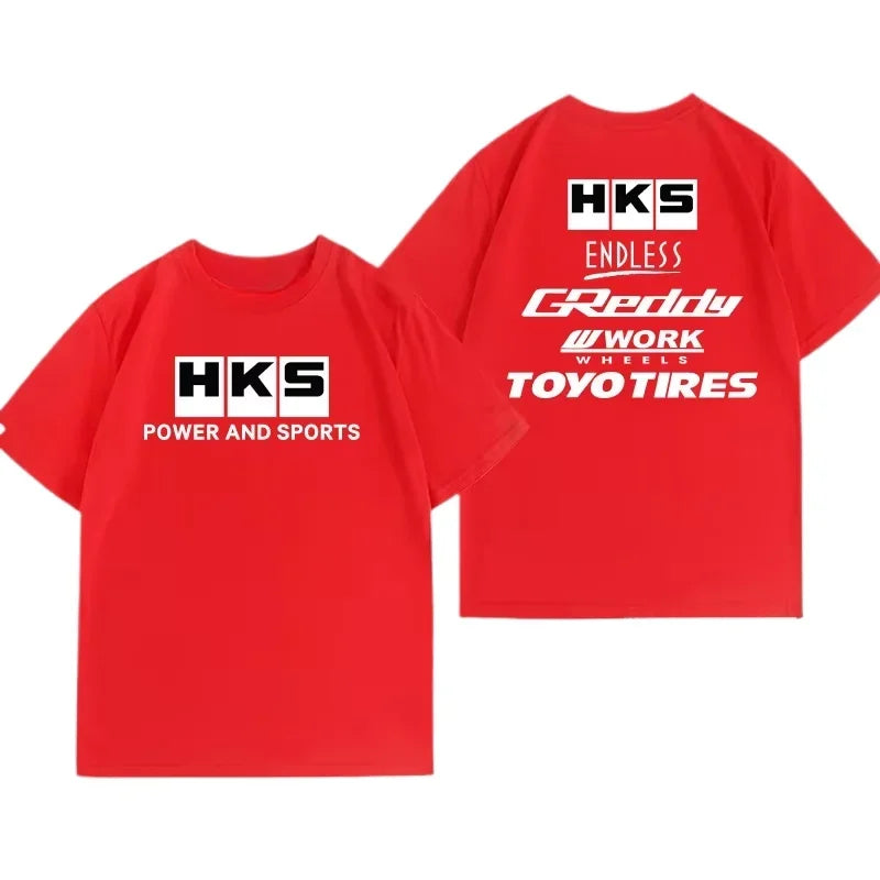 2025 Japan JDM Modified Car HKS ENDLESS Work Pure  Tshirt Men Women Short Sleeve Big Size Crewneck Top Man Tees Unisex