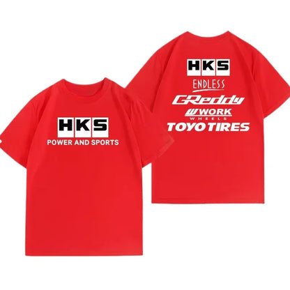 2025 Japan JDM Modified Car HKS ENDLESS Work Pure  Tshirt Men Women Short Sleeve Big Size Crewneck Top Man Tees Unisex