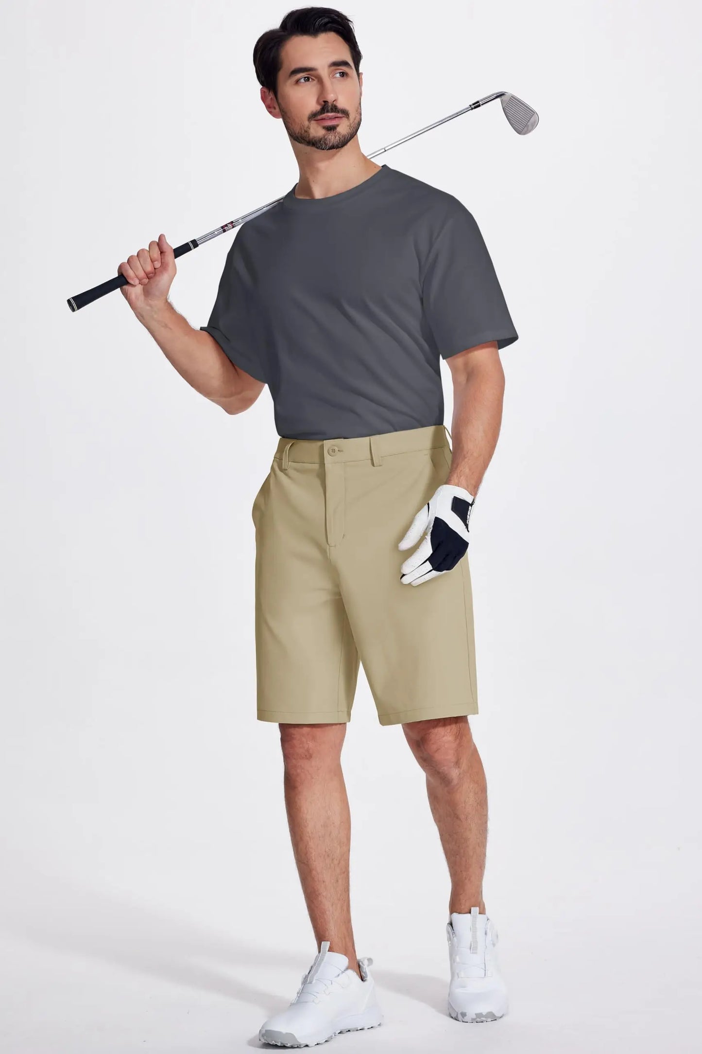 Golf Quick Dry Shorts Men Stretch Lighyweight Dress Work Casual Shorts with 4 Pockets Flat Front Hiking Shorts 9 Inch