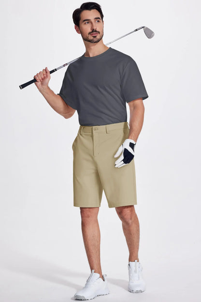Golf Quick Dry Shorts Men Stretch Lighyweight Dress Work Casual Shorts with 4 Pockets Flat Front Hiking Shorts 9 Inch