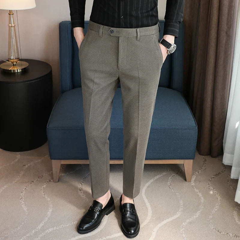 2023 Autumn Winter Thickened Starry Sky Woolen Suit Pant High Quality Men Business Slim Dress Pants Men  Social Casual Pants