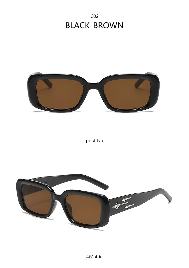 Cycling Retro Y2K Style Small Square Sunglasses Women kitten Eye Sunglasses Fashion Colorful Mirror Goggles Punk Suns Glasses