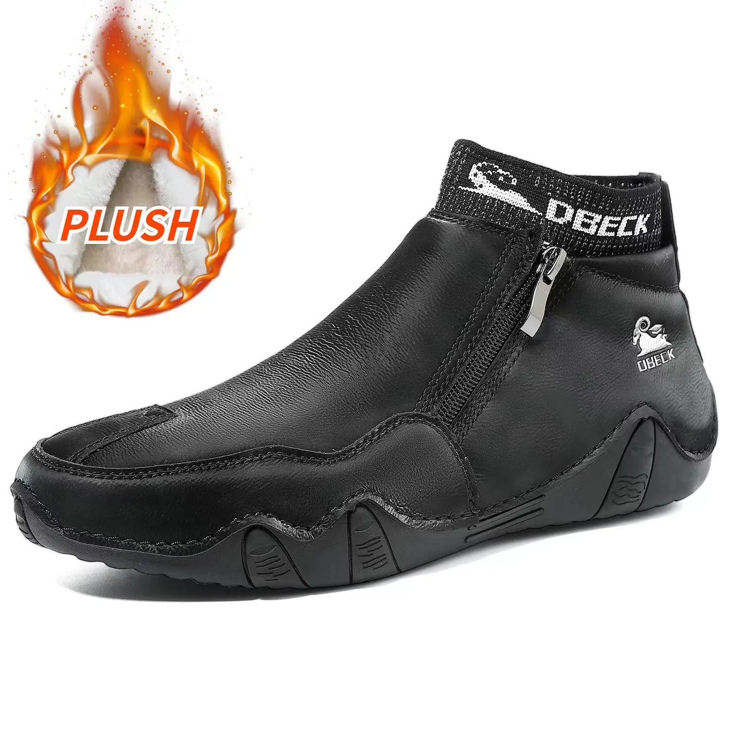 DBECK Men Sneakers Casual Shoes Male High Top Sneakers Winter Warm Designer Fashion Loafers Lace Up Shoes Men Ankle Boots