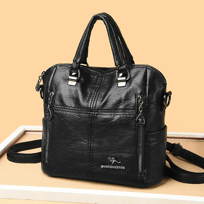 Hot Sale Of The Season New Large Capacity Women's Fashionable Casual Simple Retro Single Shoulder Crossbody Backpack Bag Zipper