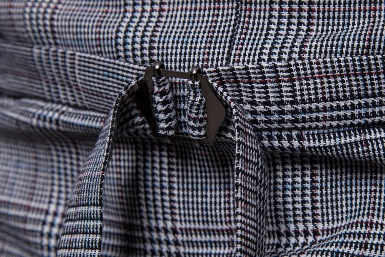 New Men's Checkered Vest, Male Casual Business Suit Vest, Plus Size British-Style  Four Seasons Double Breasted Slim Fit Vest