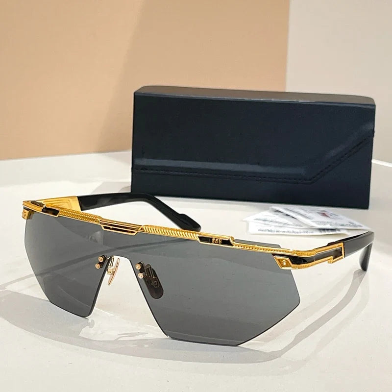 Ins 889 Rimless Luxury Men's Sunglasses Women Iregular Alloy Acetate Top Quality Goggle Designer Fashion Brand UV400 with Case