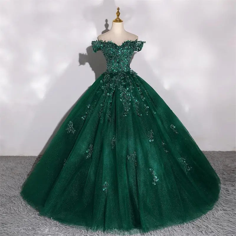 Shiny Party Dresses 15 Quinceanera Dresses Ball Gown Elegant Off Shoulder 15 Year Old Dress Customized Prom Gown Plus Size