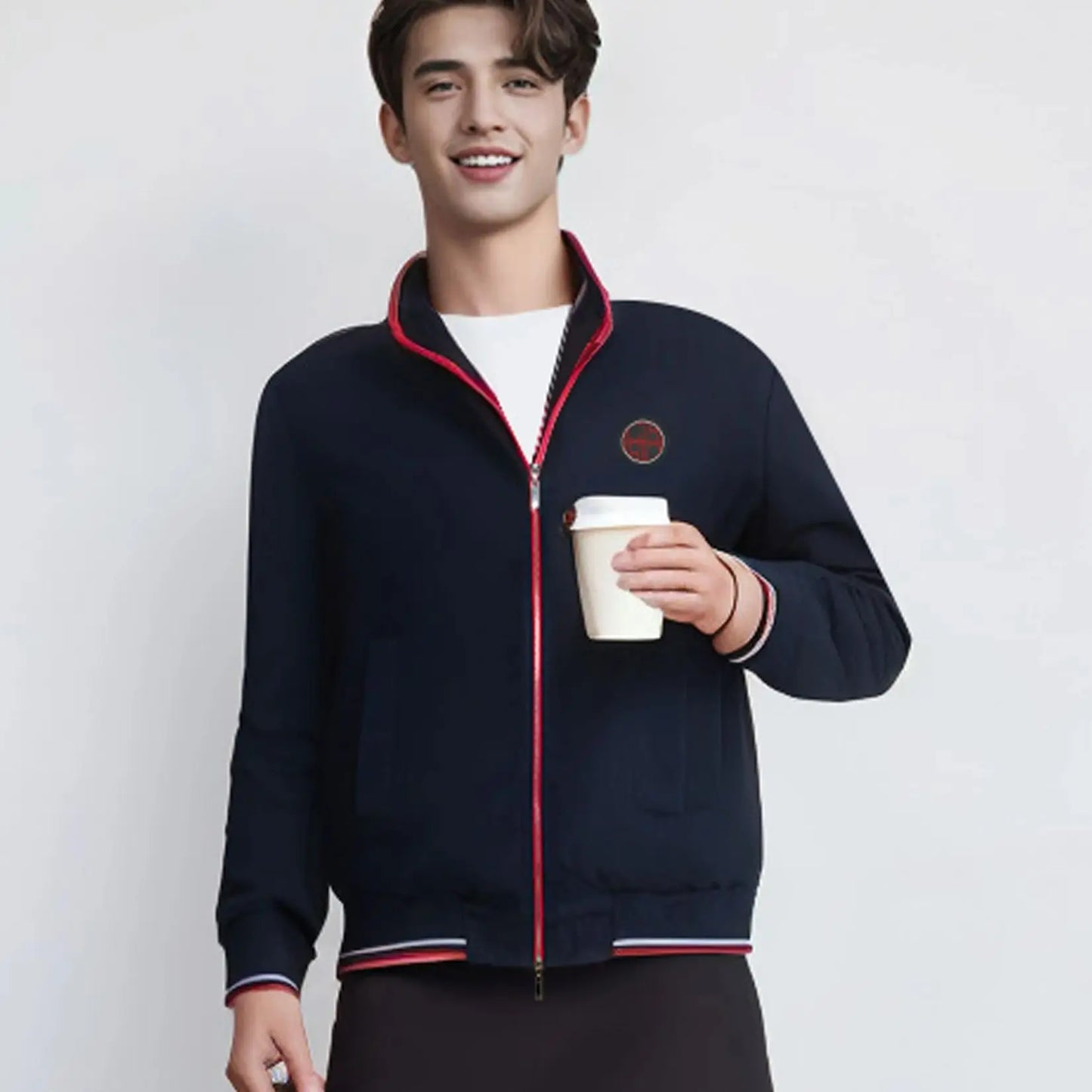 2025 Spring New Men's Jackets Solid Sports Jacket Men Business Casual Autumn Thin Coat Zip Up Coat with Pockets Clothing