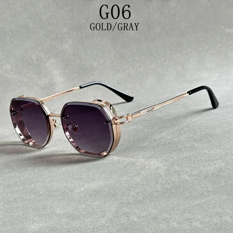 Punk Sunglasses For Men Vintage Steampunk Sunglasses Women Trendy Luxe Square Fashion Glasses Dropshipping Gafas De Sol Hombre