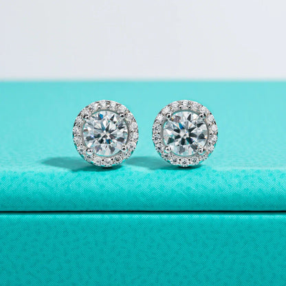 1cttw D Color Round Cut Moissanite Diamond  925 Sterling Silver Stud Earrings For Woman Jewelry Wholesale
