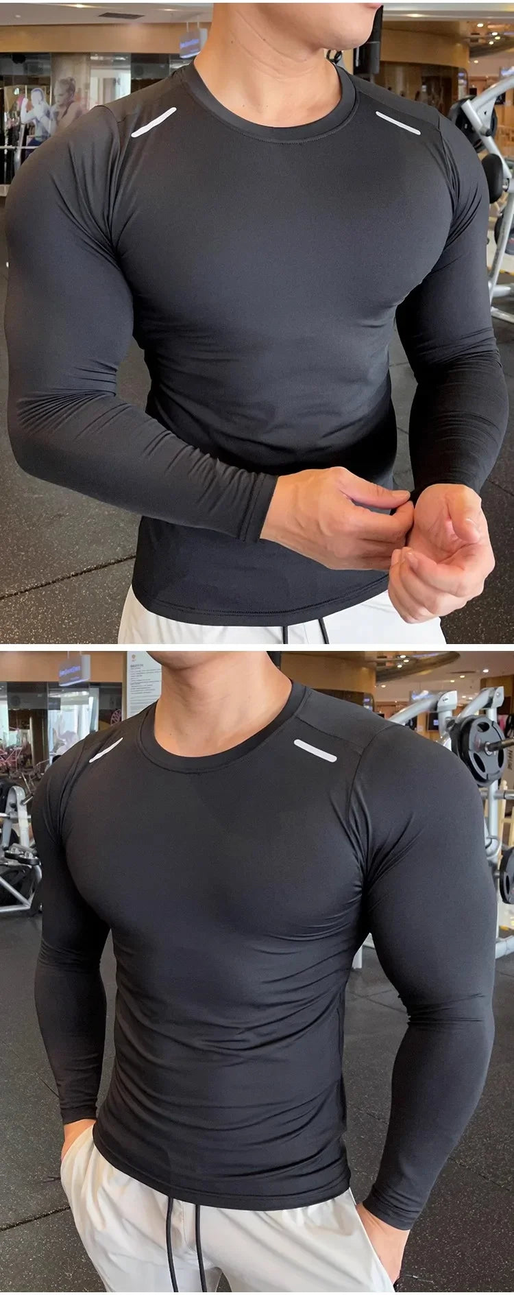 Long Sleeve T-shirt Fitness Basketball Running Tight Men Spandex Bodybuilding Sports Shirt Gym Training Compression Sport Top